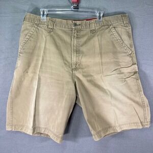 Men's Old Navy Flat Front Tan‎ Khaki Shorts Casual Cotton Blend Size 38